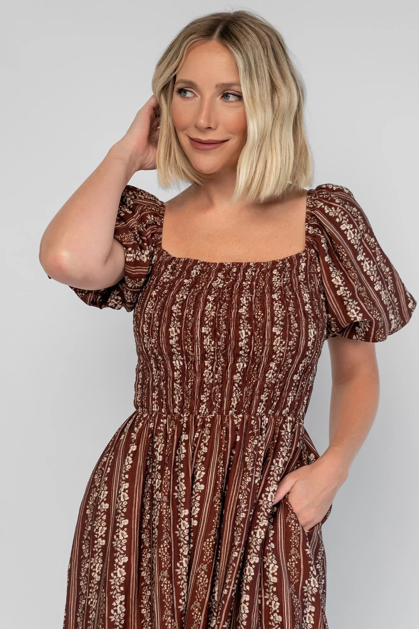 Keira Midi Dress | Mahogany Print Secondary image