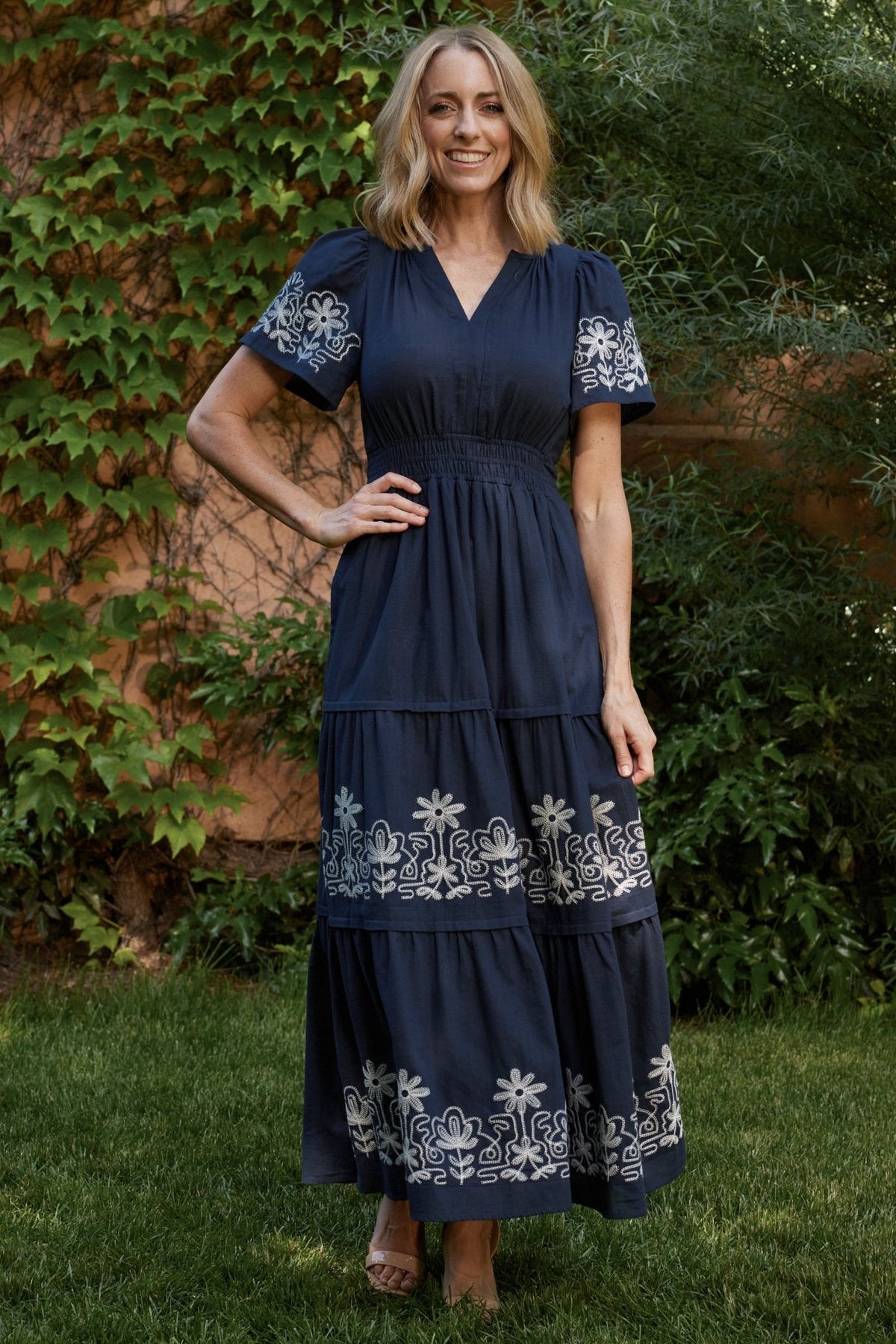 Kennedy Embroidered Maxi Dress | Blue Main image