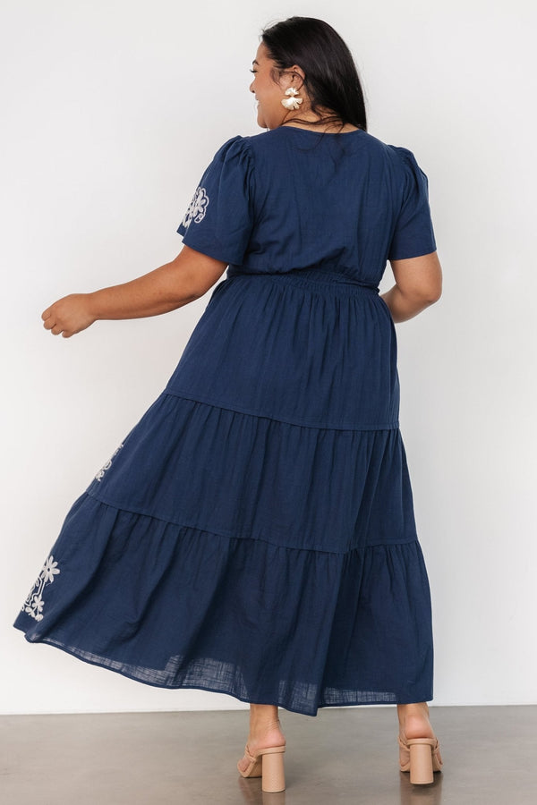 Kennedy Embroidered Maxi Dress | Blue