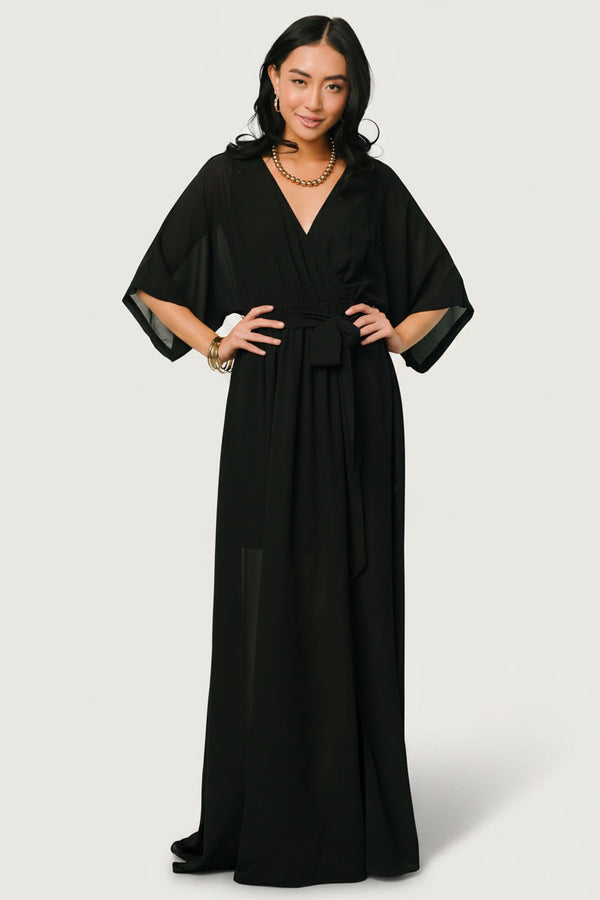 Kia Kimono Maxi Dress | Black