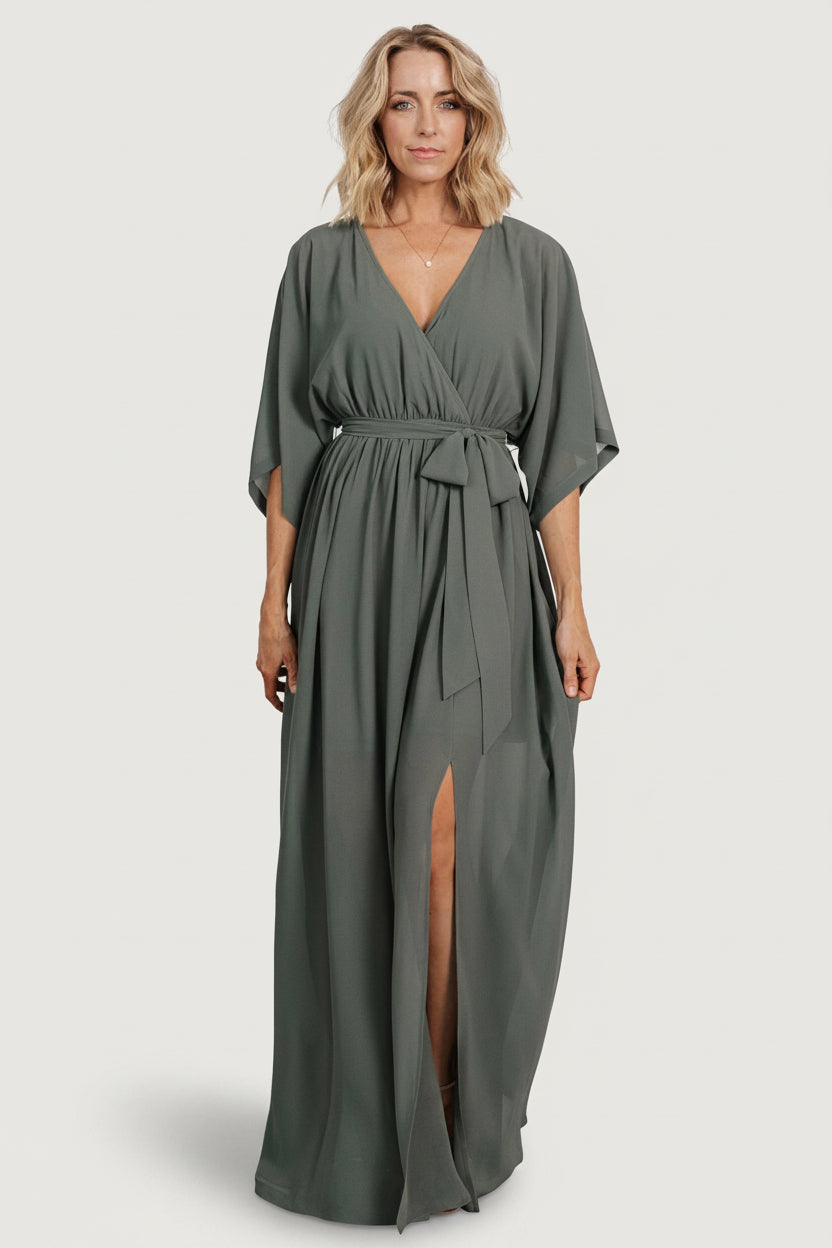 Kia Kimono Maxi Dress | Dark Sage Main image