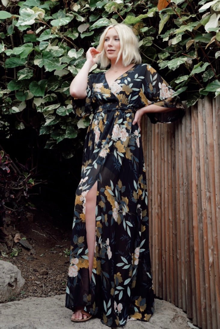 Kia Kimono Maxi Dress | Midnight Floral Secondary image