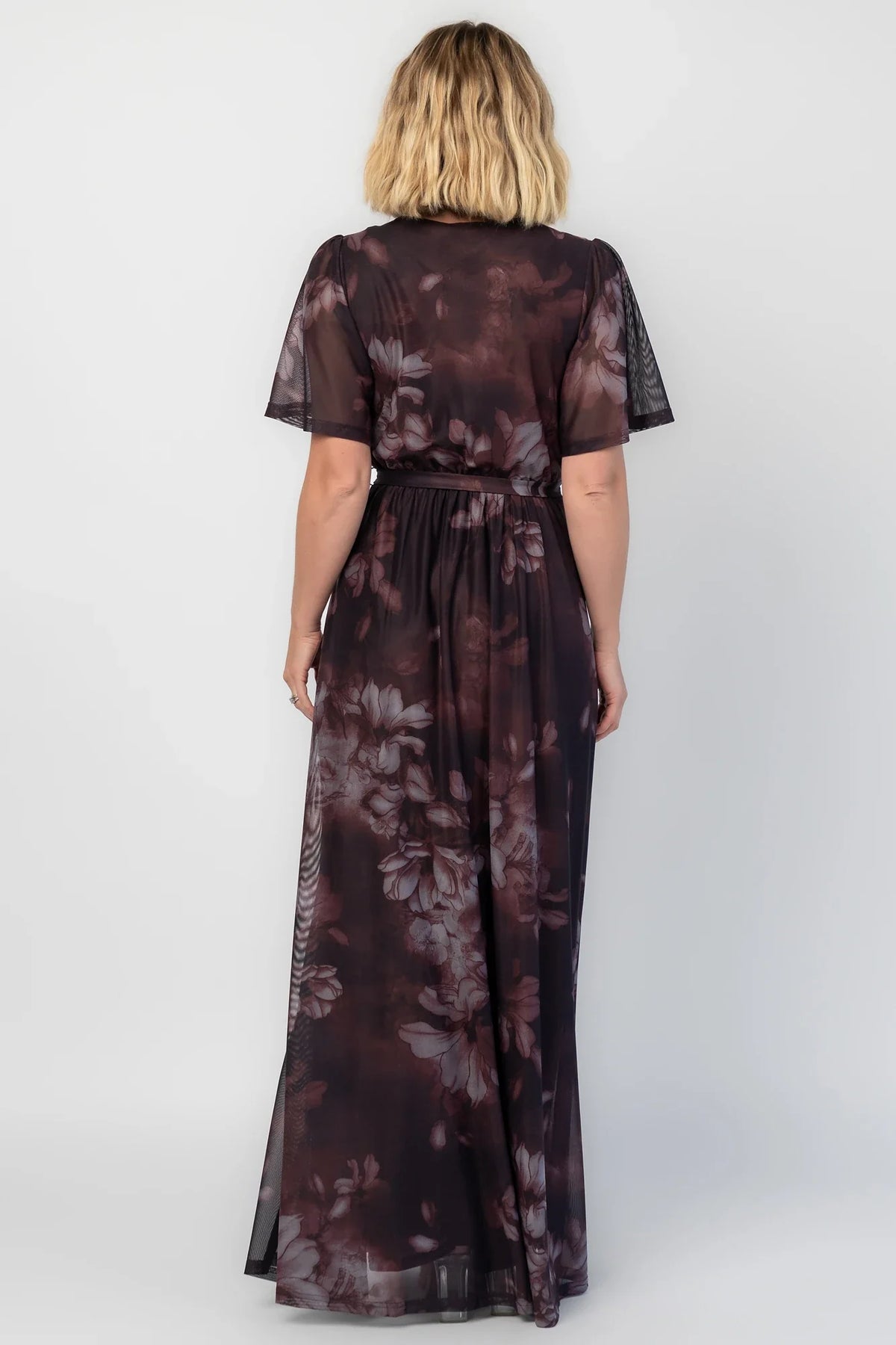 Kristina Mesh Maxi Dress | Dark Clove Floral