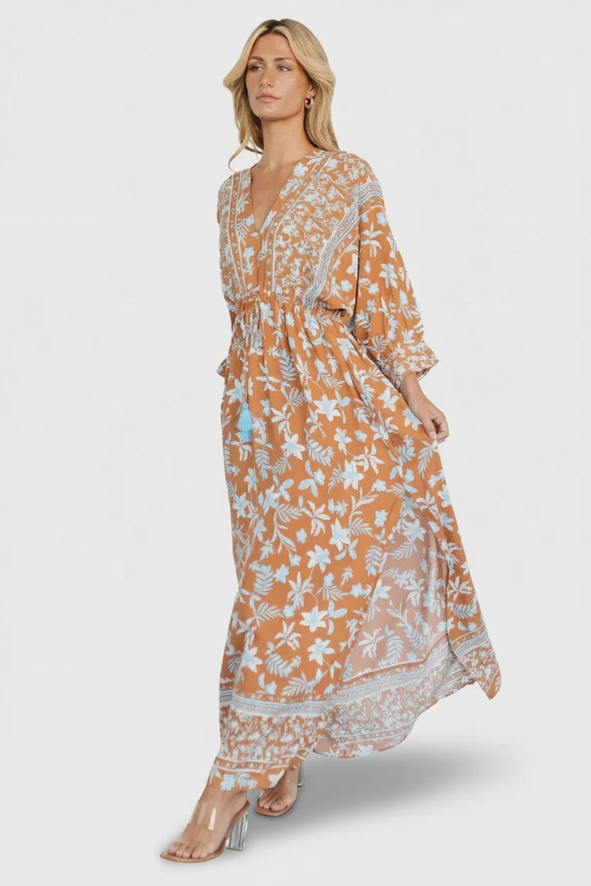 Laken Maxi Dress | Camel Multi