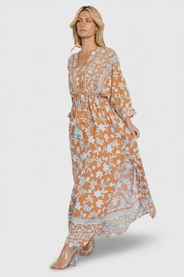 Laken Maxi Dress | Camel Multi