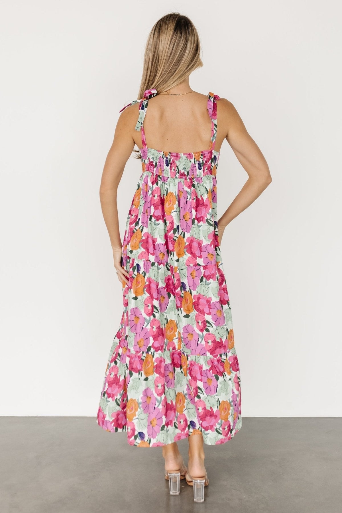 Lakewood Tie Dress | Pink Multi