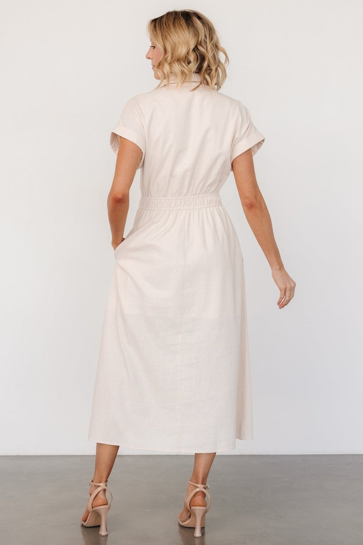 Larah Button Dress | Natural