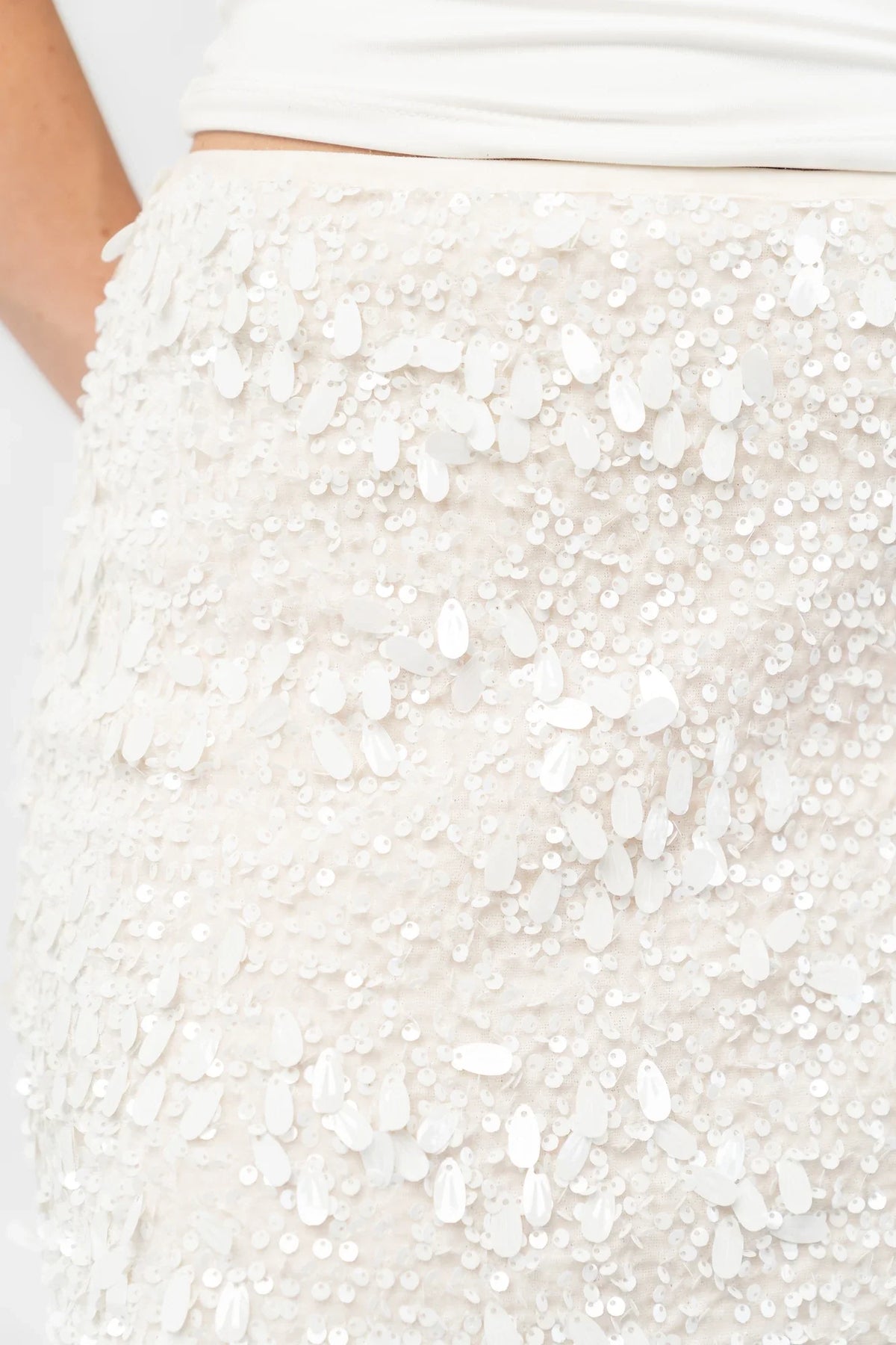 Lavana Sequin Skirt | Ivory