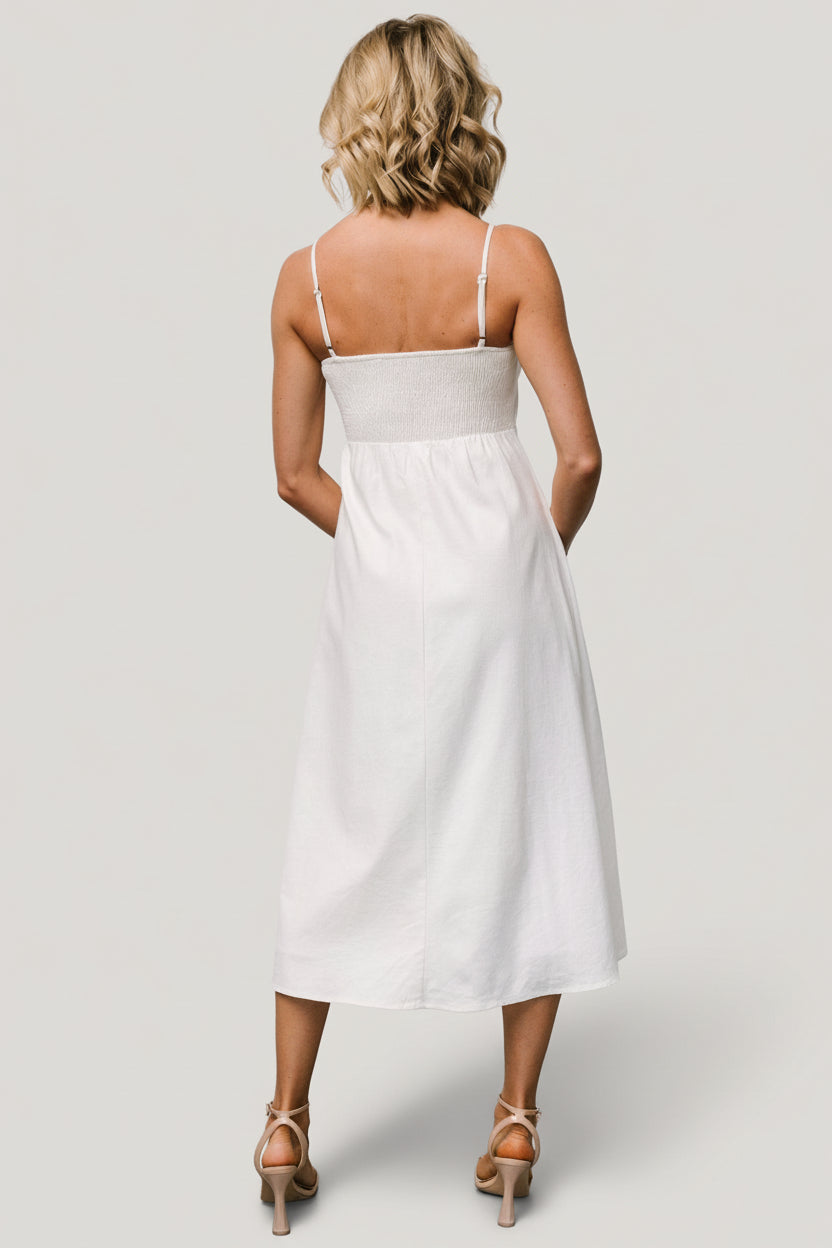 Laya Button Front Dress | Ivory