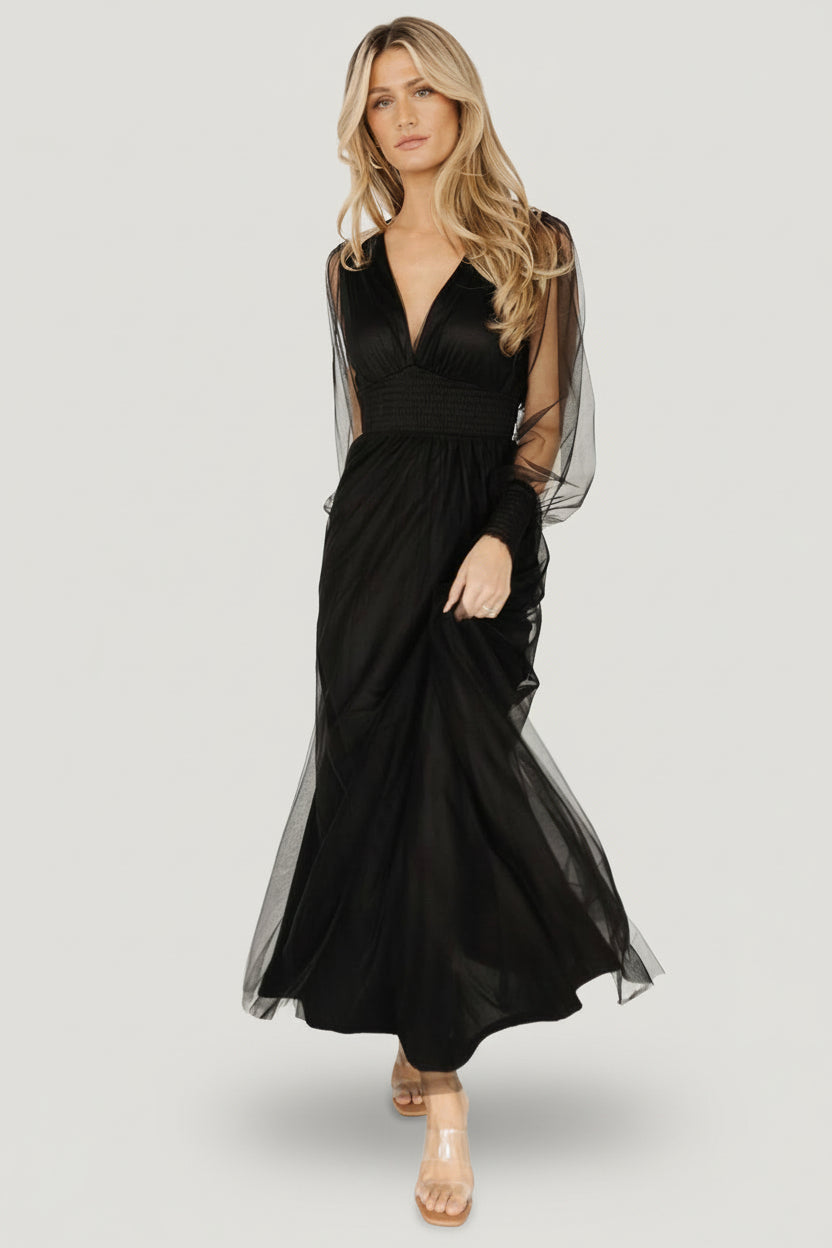 Layla Tulle Maxi Dress | Black Secondary image