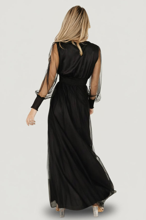 Layla Tulle Maxi Dress | Black