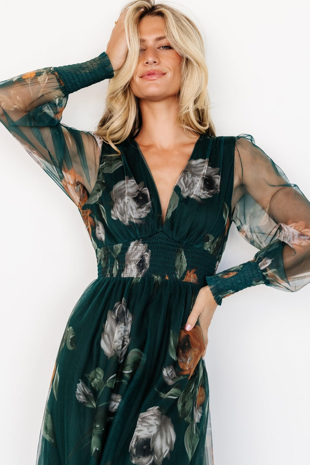 Layla Tulle Maxi Dress | Deep Topaz Floral