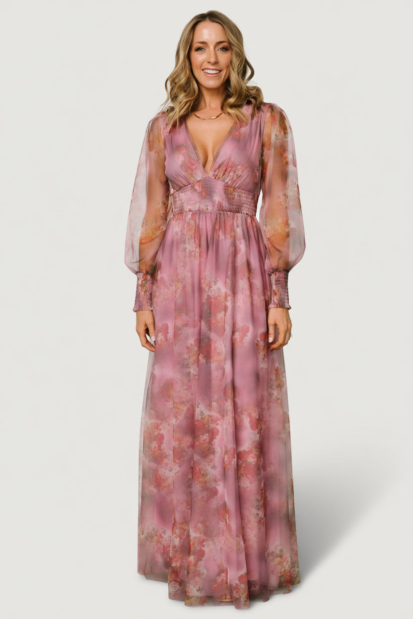 Layla Tulle Maxi Dress | Dusty Orchid Floral Main image