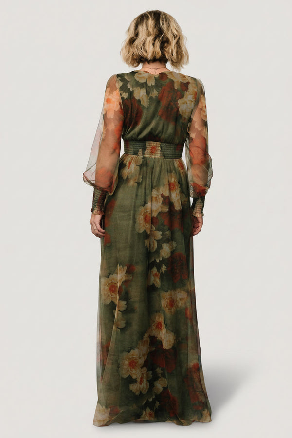 Layla Tulle Maxi Dress | Olive + Rust