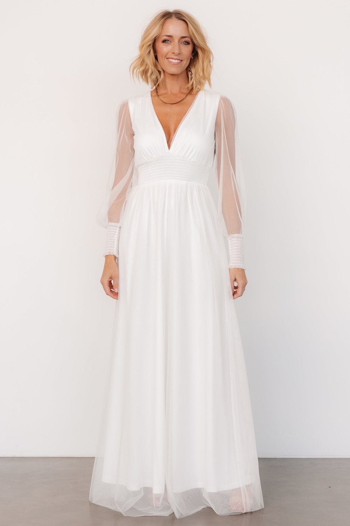 Layla Tulle Maxi Dress | White Main image