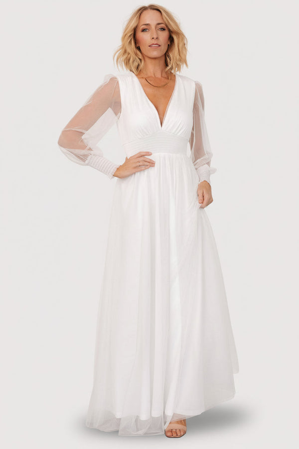 Layla Tulle Maxi Dress | White
