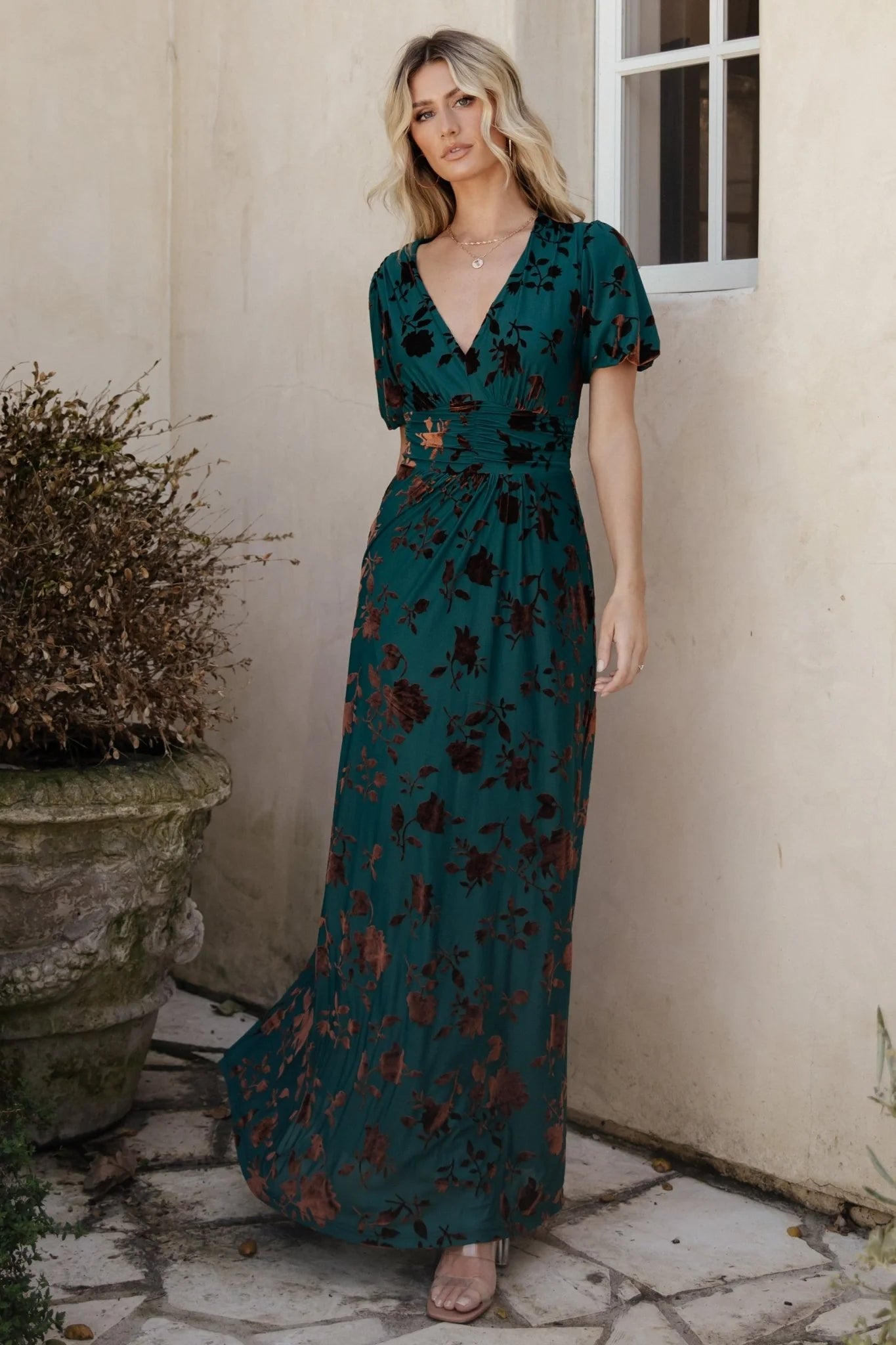 Leslie Velvet Maxi Dress | Bronze + Jade Secondary image
