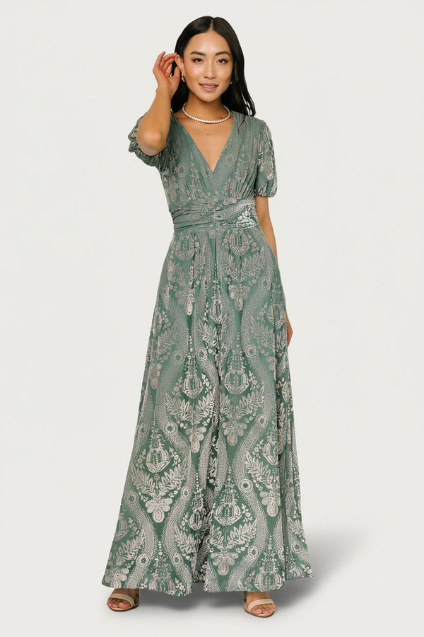 Leslie Velvet Maxi Dress | Sage + Silver