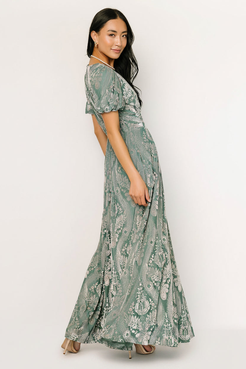 Leslie Velvet Maxi Dress | Sage + Silver