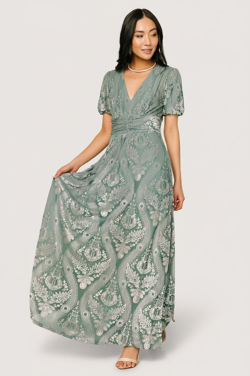 Leslie Velvet Maxi Dress | Sage + Silver