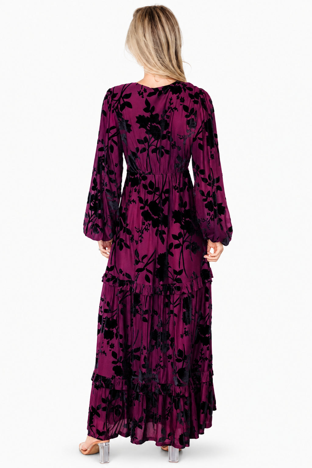 Liana Velvet Embossed Maxi Dress | Mulberry