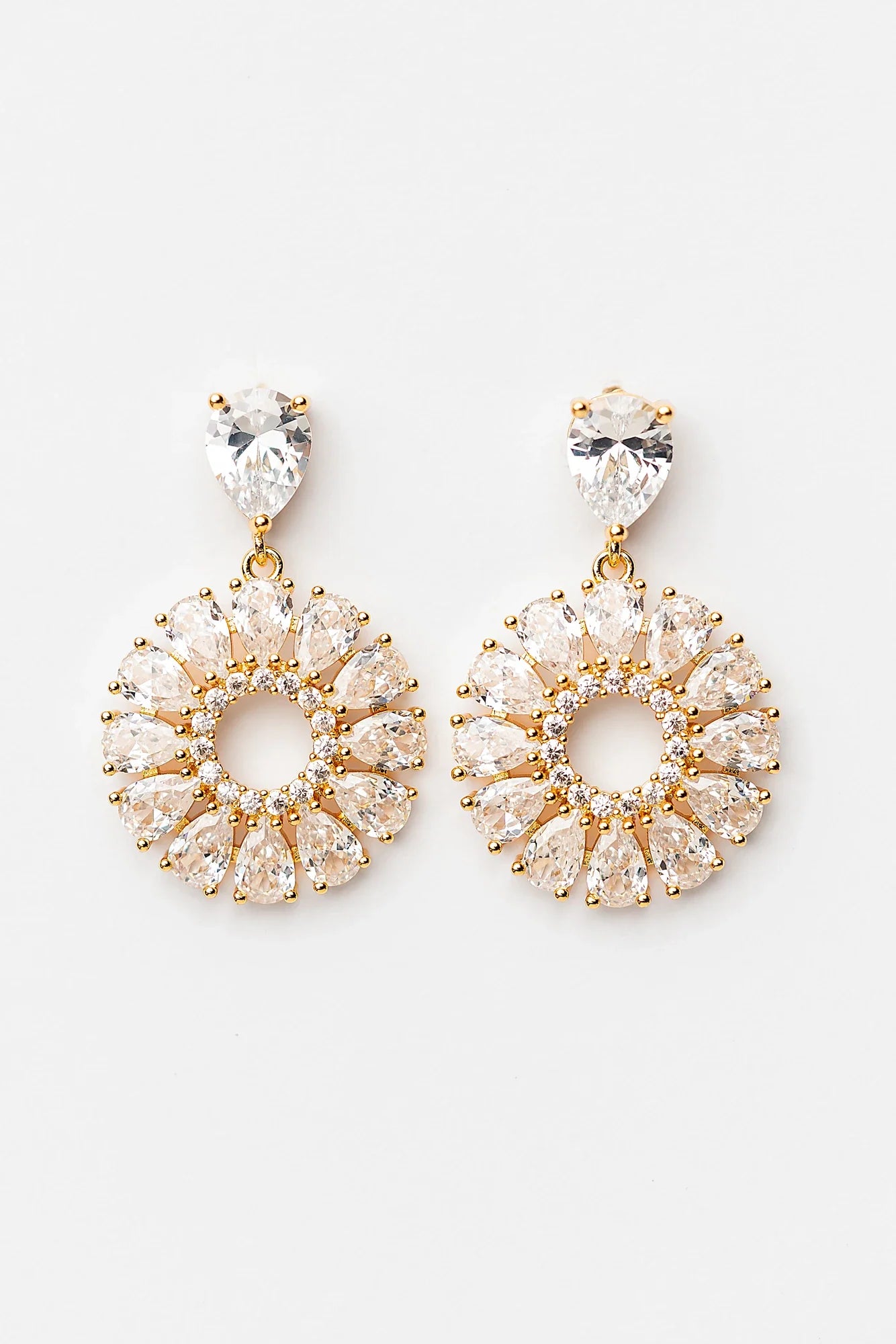 Lisandra Cluster Drop Earrings | Gold Secondary image