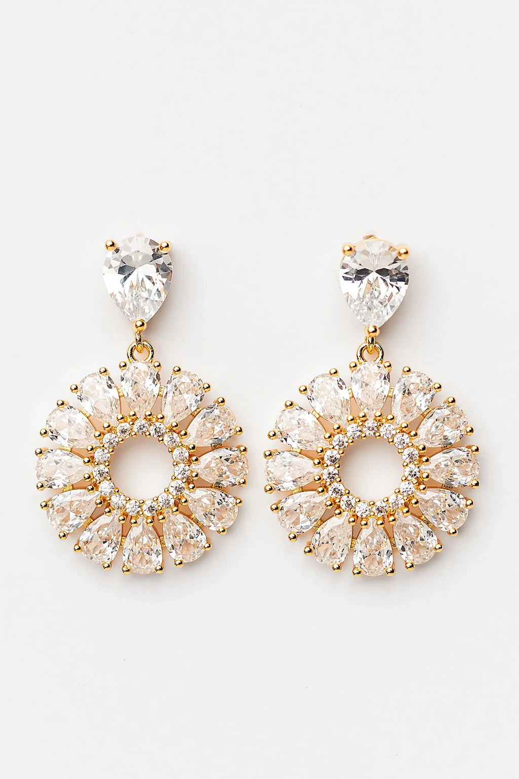 Lisandra Cluster Drop Earrings | Gold