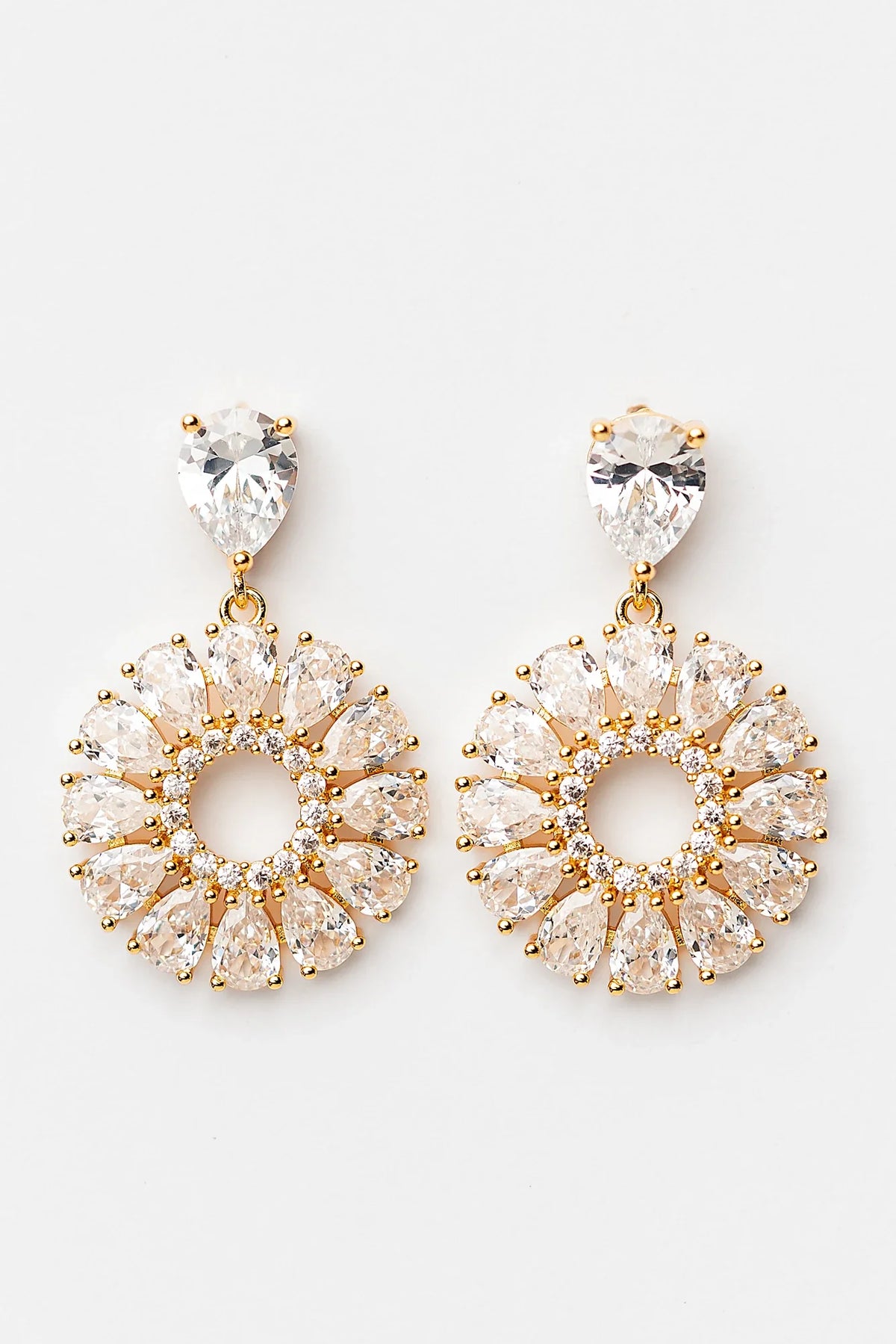 Lisandra Cluster Drop Earrings | Gold
