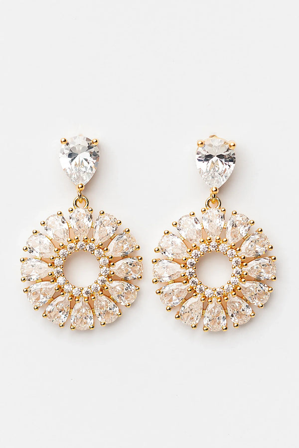 Lisandra Cluster Drop Earrings | Gold