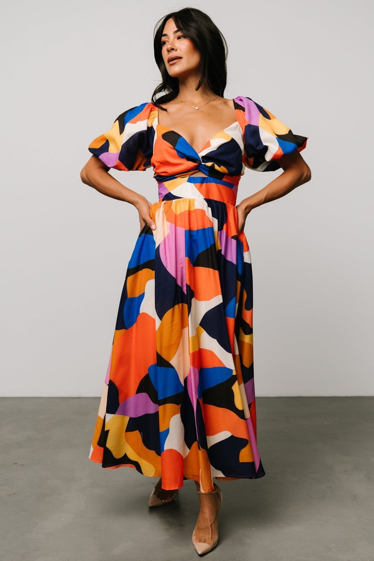 Lola Midi Dress | Rust + Navy Multi Main image