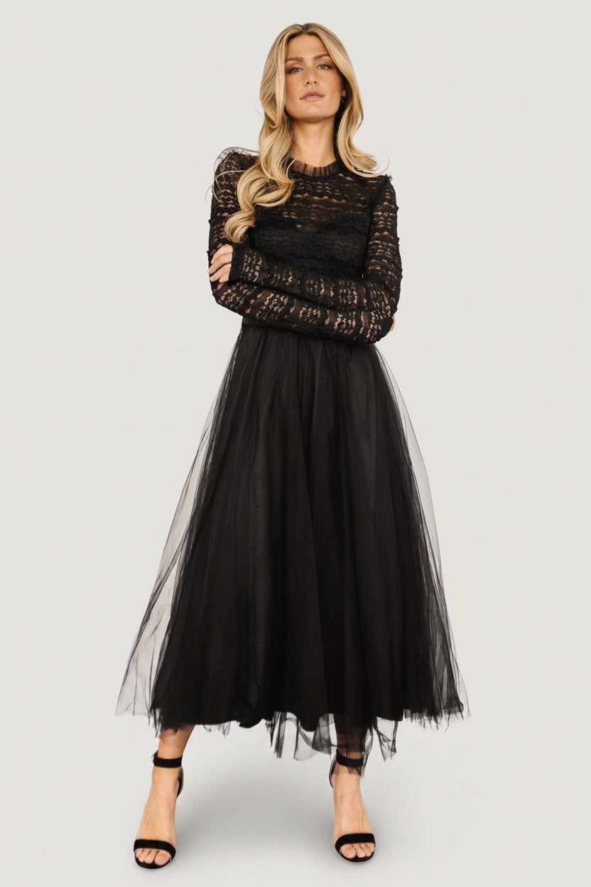 Lonnie Tulle Dress | Black Main image