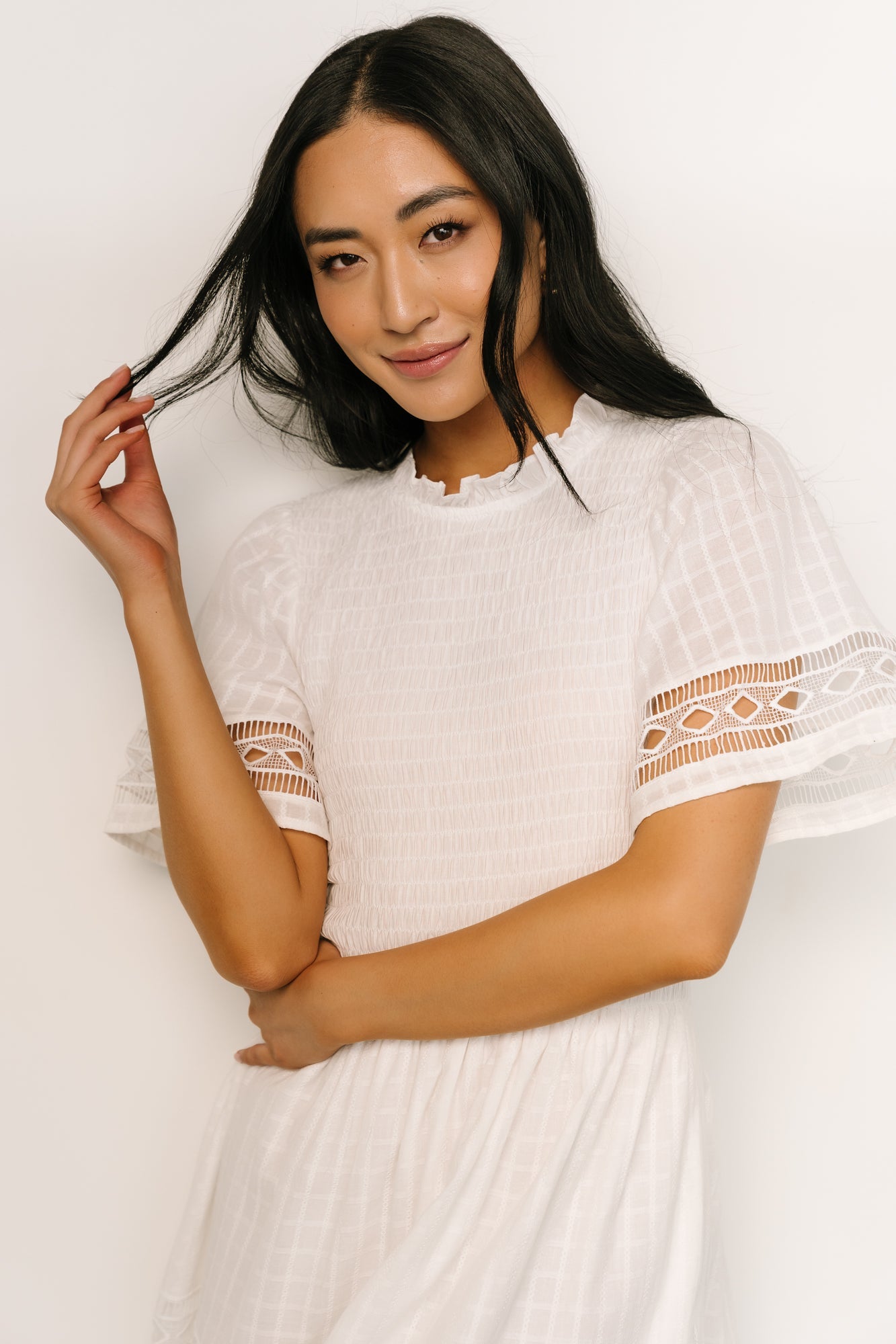 Loveland Geo Lace Maxi Dress | Off White Secondary image