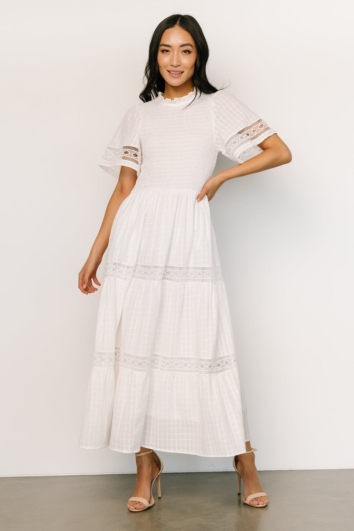 Loveland Geo Lace Maxi Dress | Off White Main image