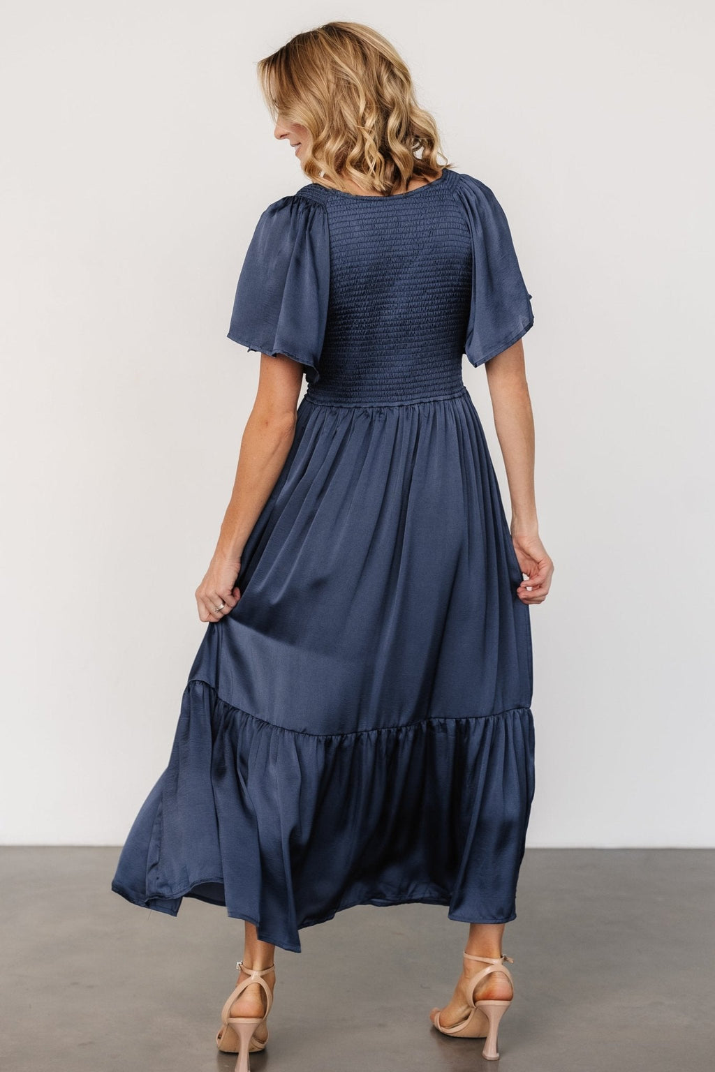 Lovell Smocked Midi Dress | Midnight Blue