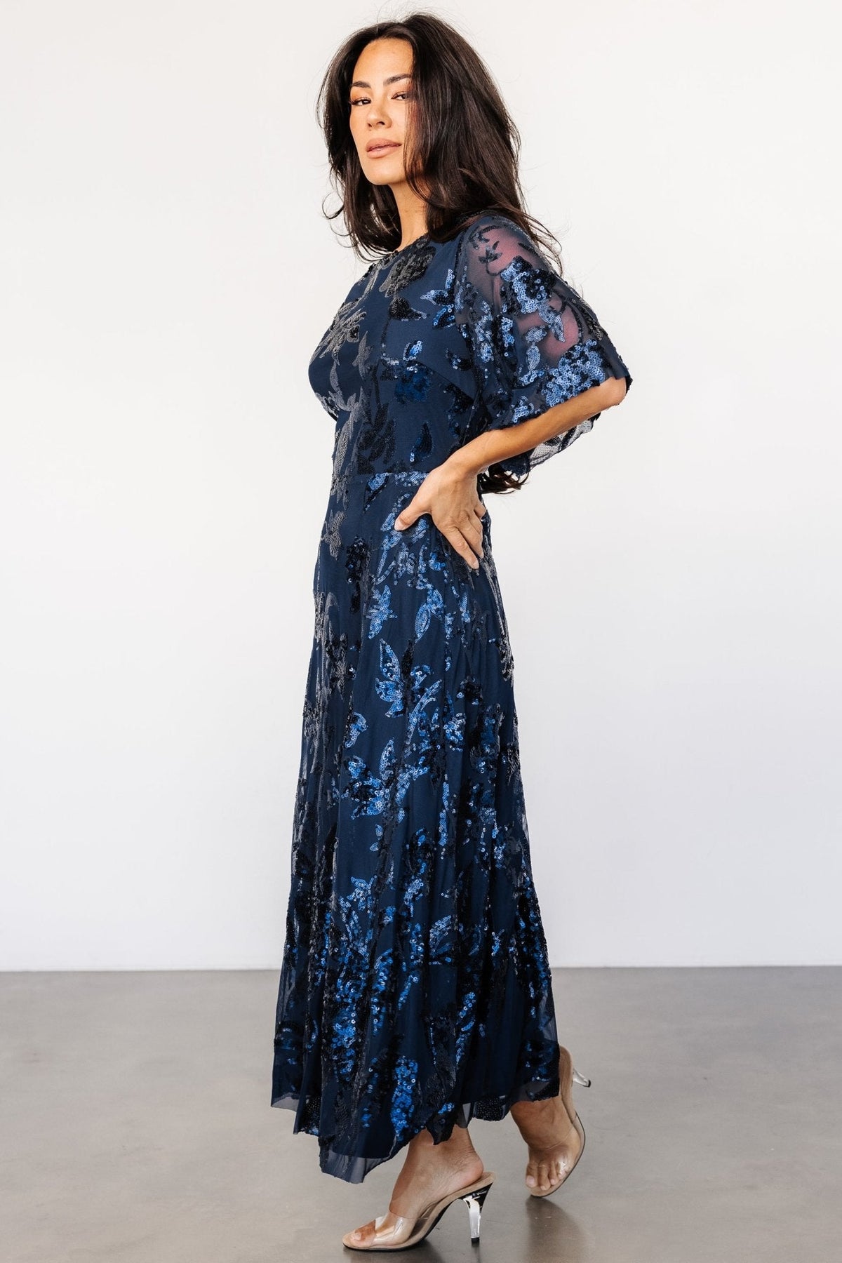 Lucy Sequin Dress | Navy