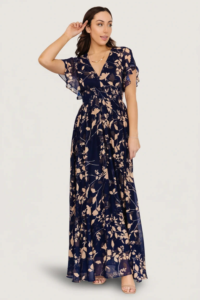 Lynlee Metallic Maxi Dress | Navy