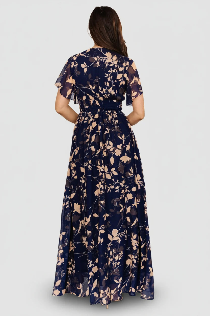 Lynlee Metallic Maxi Dress | Navy