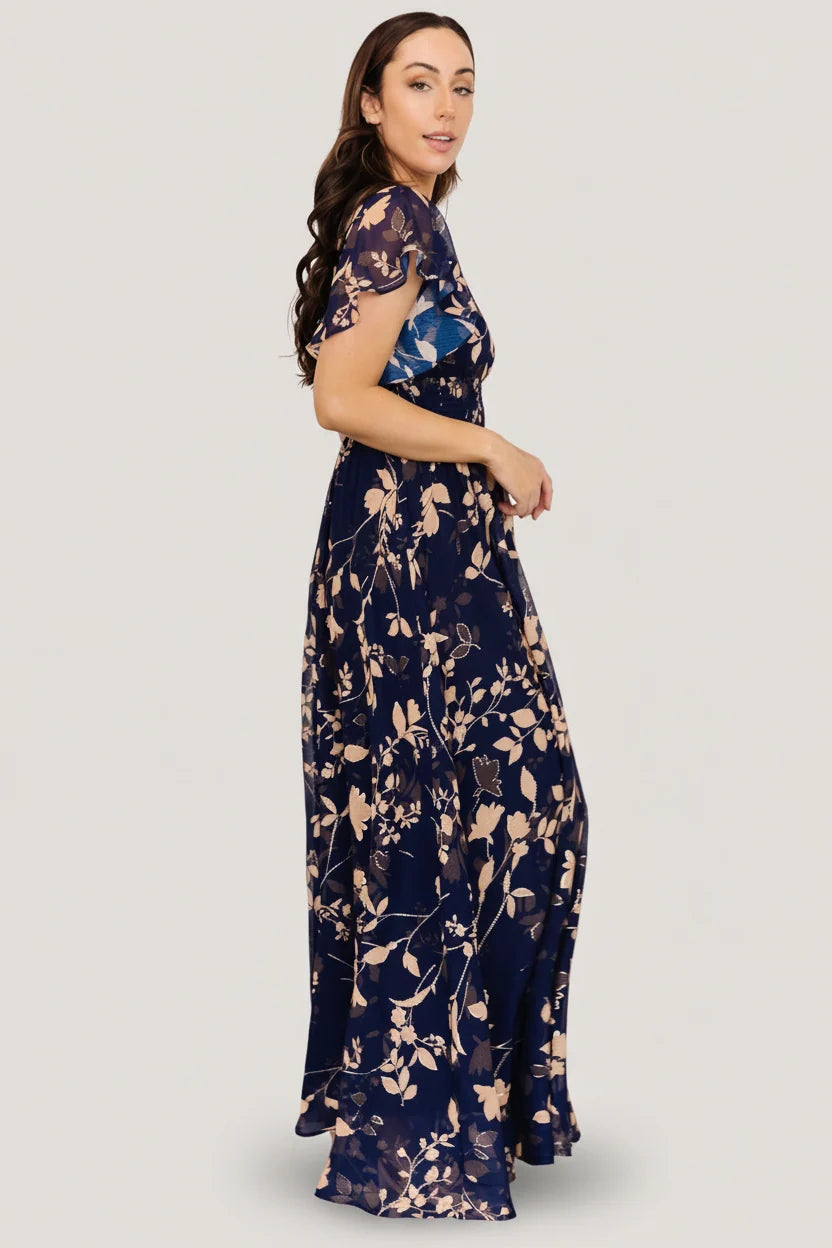 Lynlee Metallic Maxi Dress | Navy