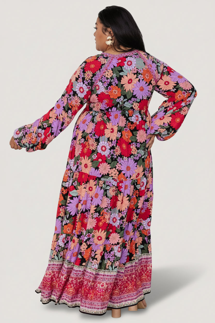 Malena Maxi Dress | Black Multi