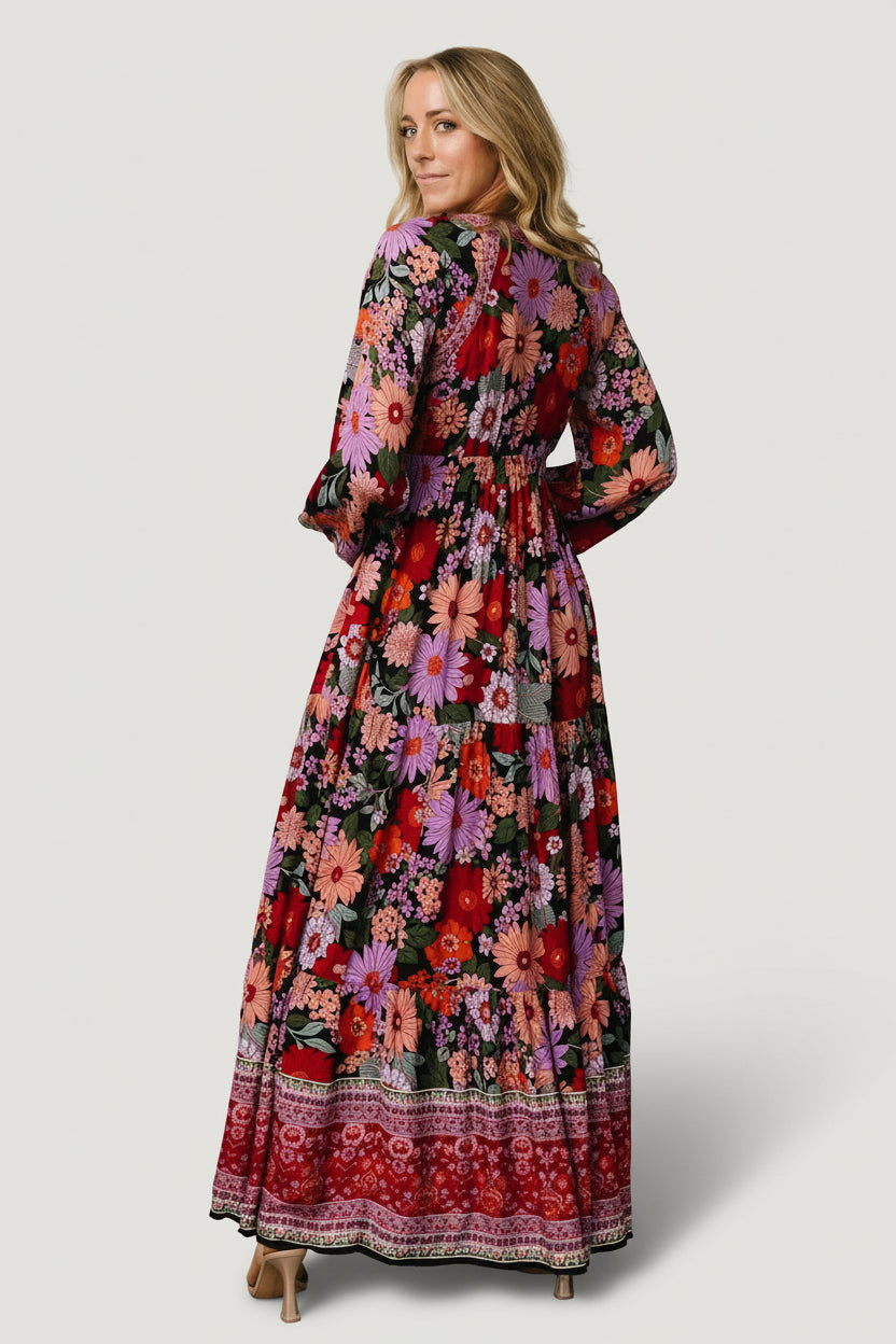Malena Maxi Dress | Black Multi