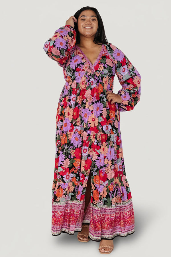 Malena Maxi Dress | Black Multi