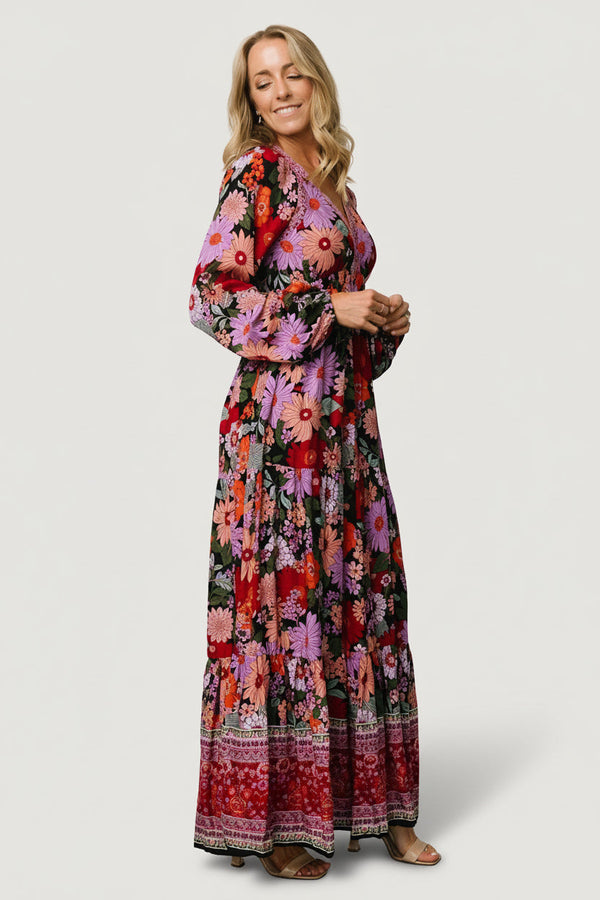 Malena Maxi Dress | Black Multi