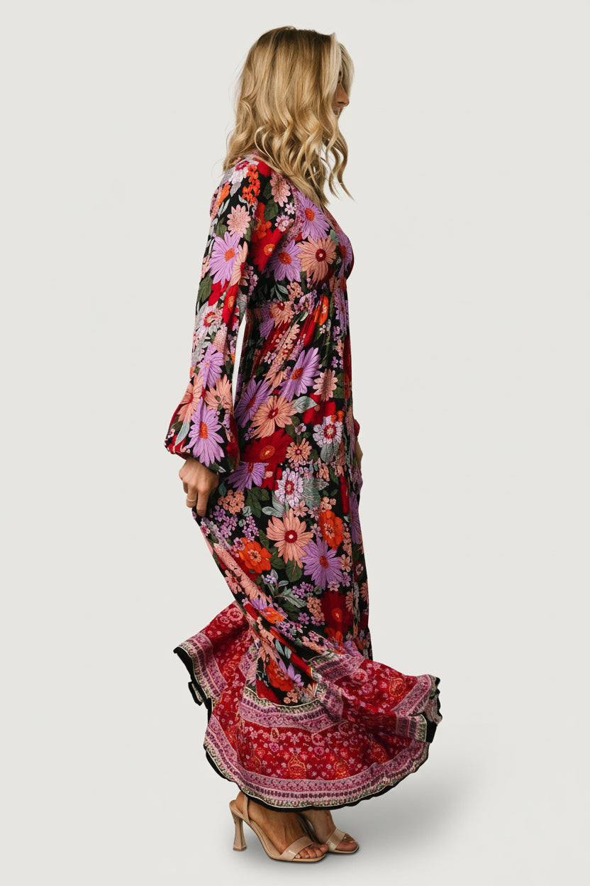 Malena Maxi Dress | Black Multi