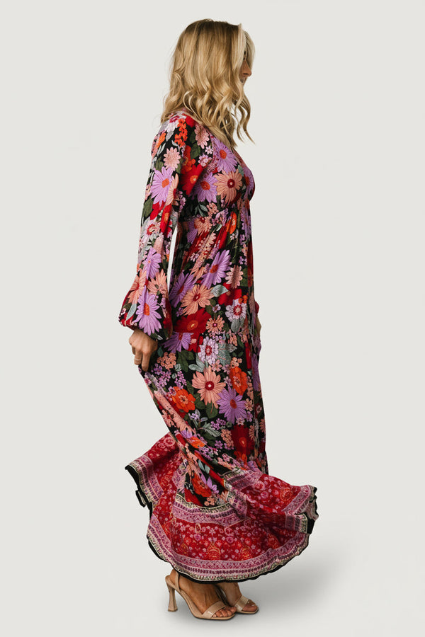Malena Maxi Dress | Black Multi
