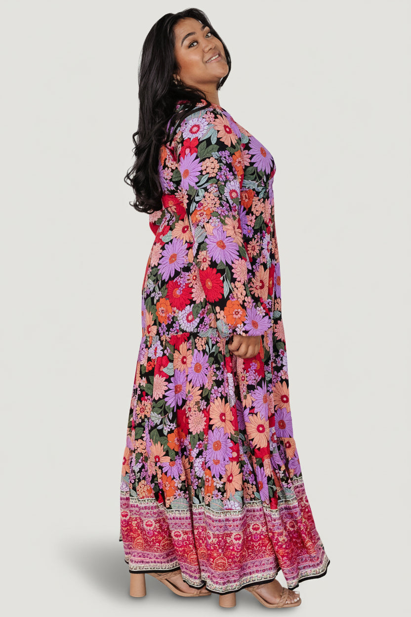 Malena Maxi Dress | Black Multi