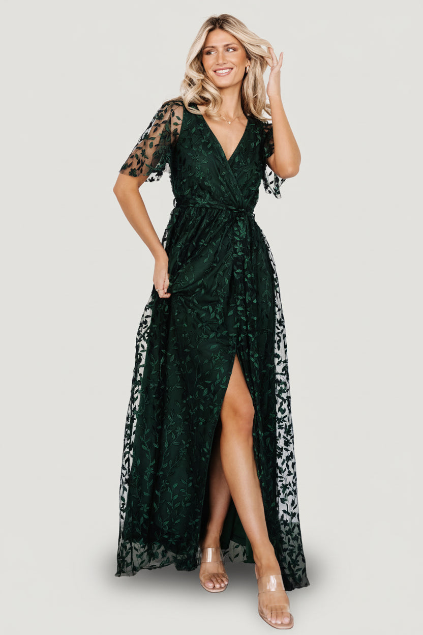 Marseille Embossed Maxi Dress | Green Main image