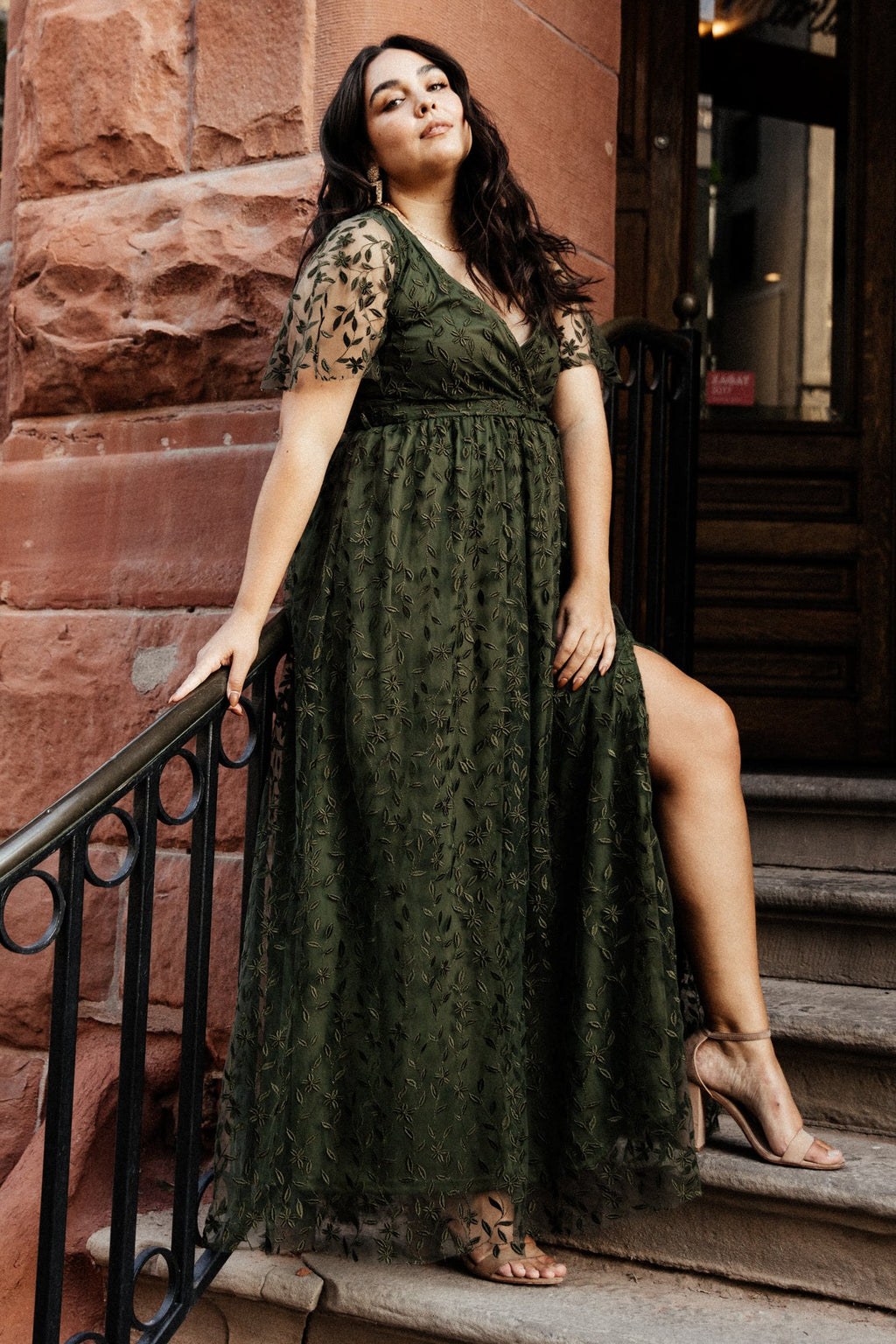 Marseille Embossed Maxi Dress | Olive