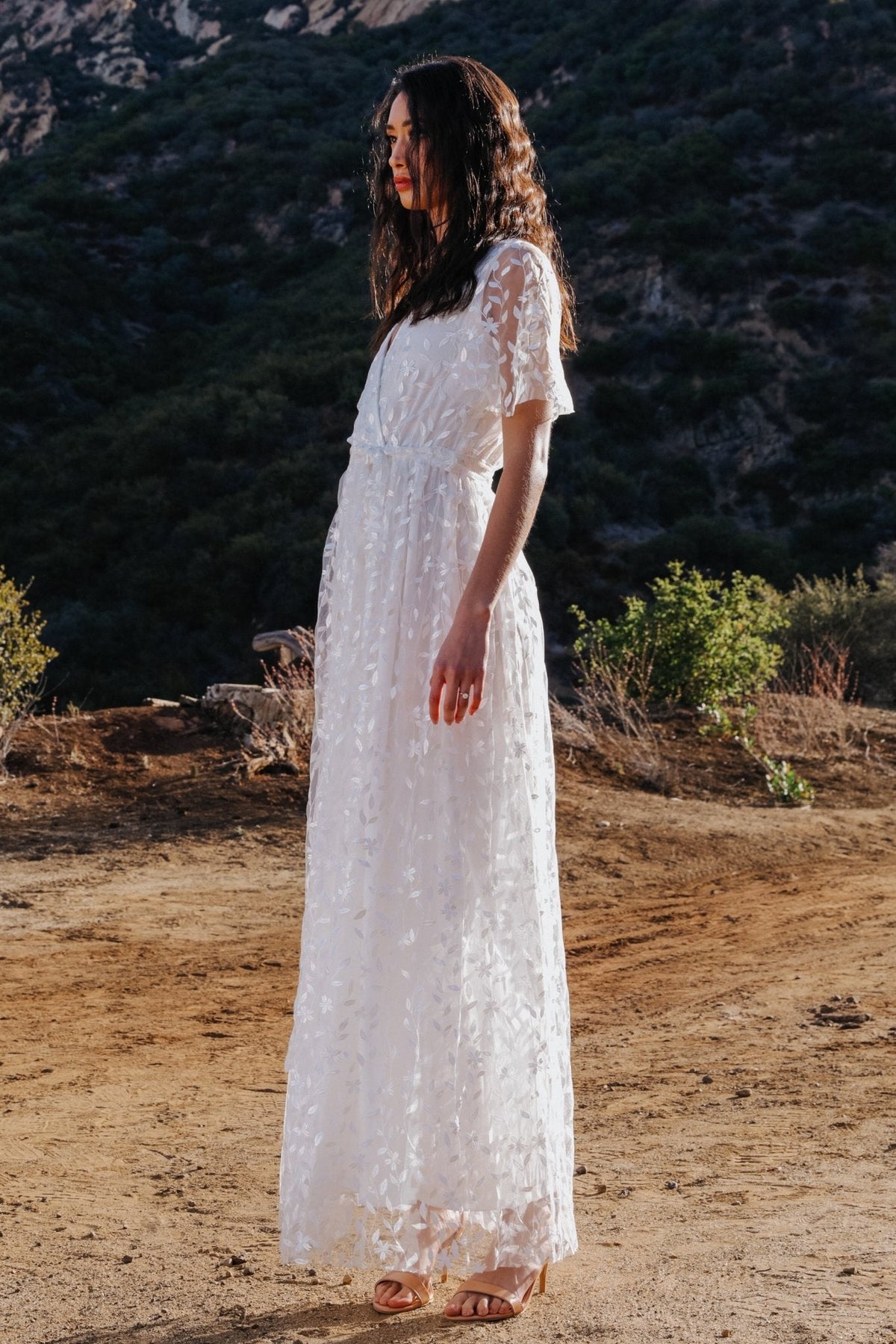 Marseille Embossed Maxi Dress | White