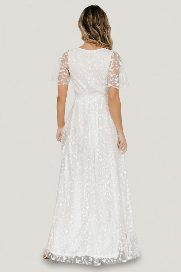 Marseille Embossed Maxi Dress | White