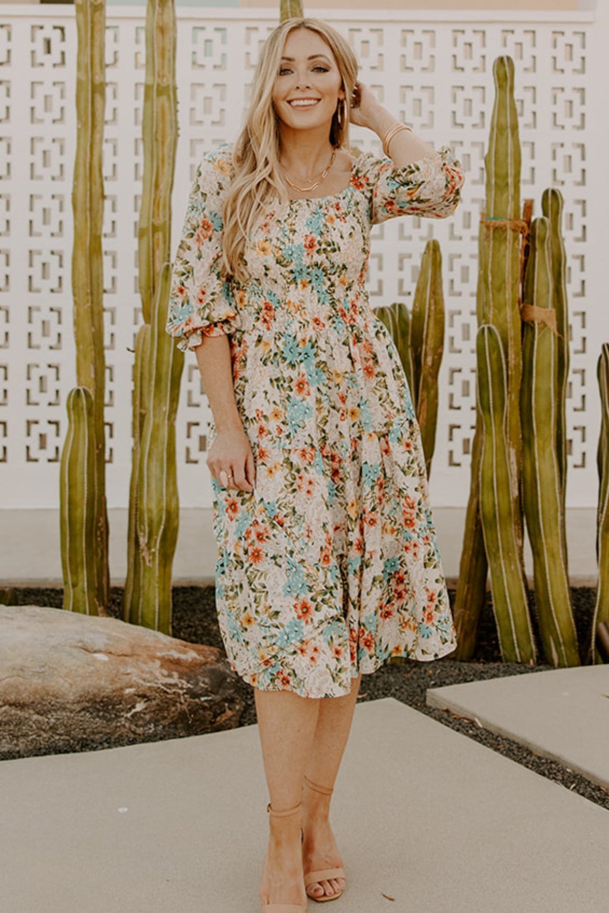 Marta Smocked Midi Dress | Summer Floral